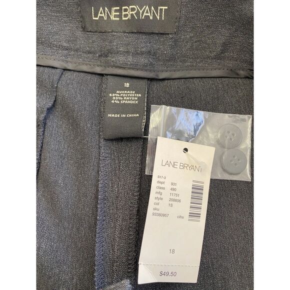 Lane Bryant Houston Dress Pants Heathered Black Woman's Plus Size 18 (Fit 39x31) - Picture 11 of 13